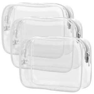 Clear Toiletry Bag 3 Pack TSA Approved Toiletry Bag Quart Size Bag Travel Makeup